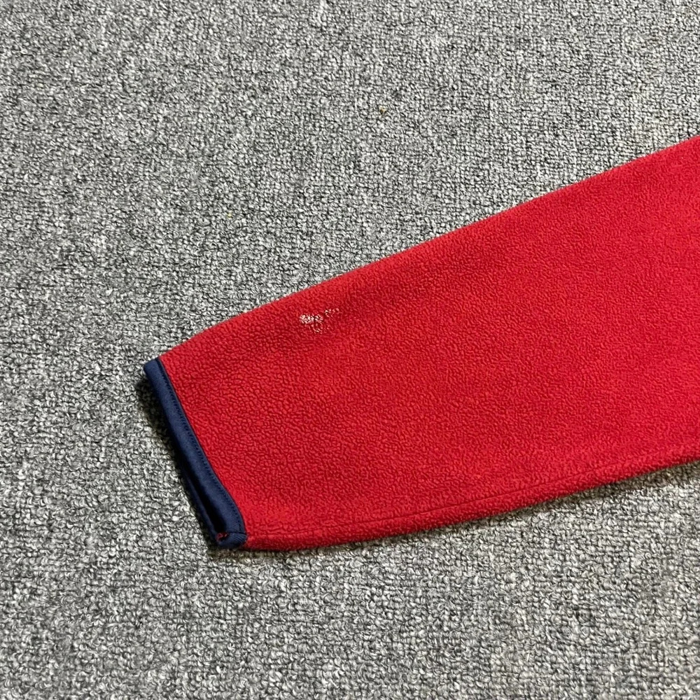 Old Navy Fleece Quarter Zip Pullover Size M 8 Red Navy Blue Logo Kids Sweatshirt